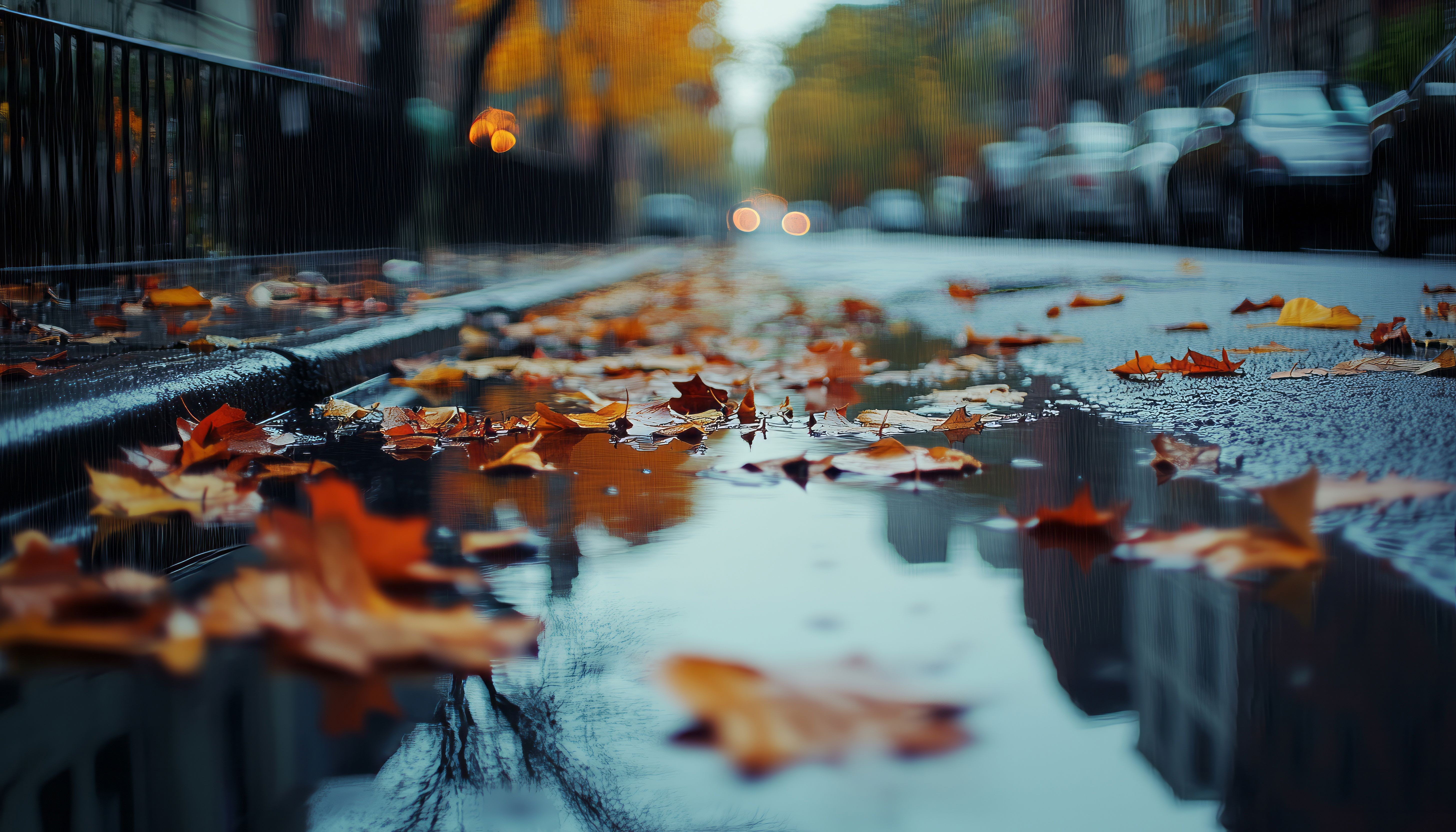 Wet Road Leaf